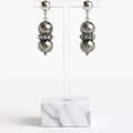 Edgy Chrome Drop Earrings