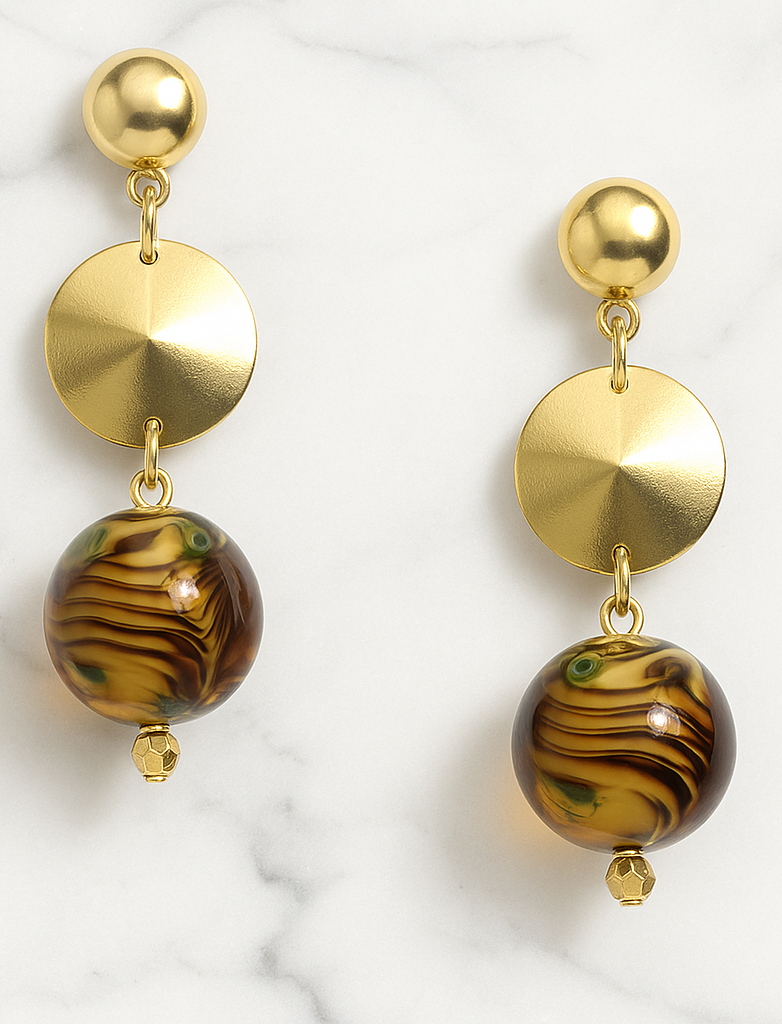 Golden Ember Drop Earrings