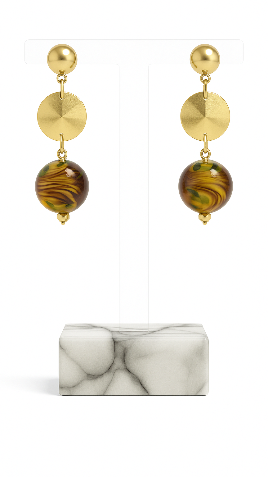 Golden Ember Drop Earrings