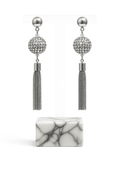 Ice Crystal Tassel  Drop Earrings
