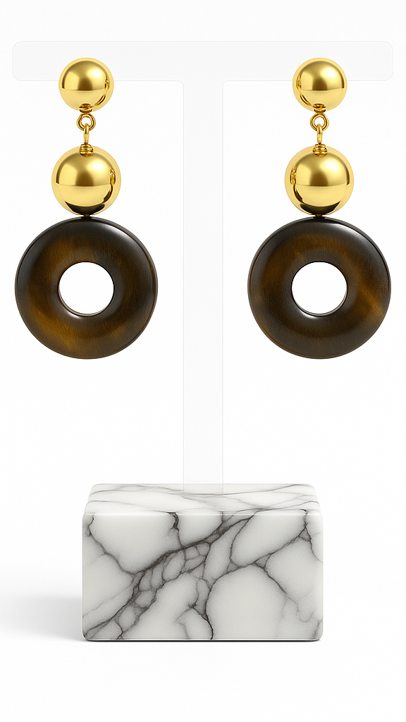 Espresso Gold Statement Earrings